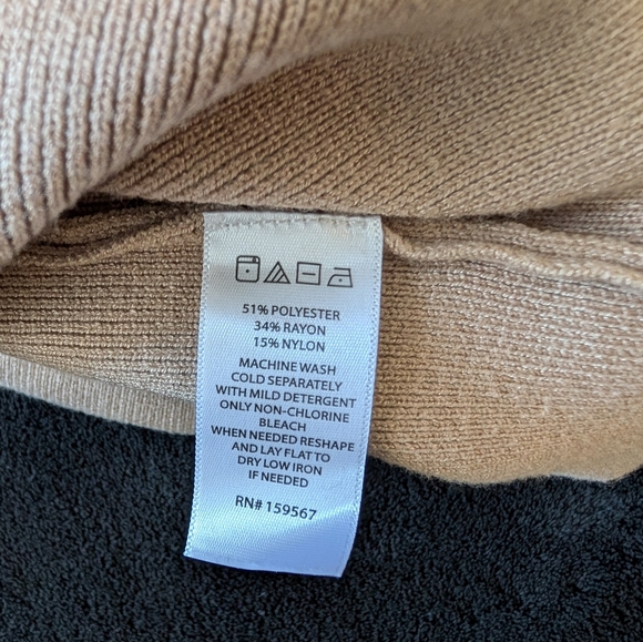 Tan Beige Sleeveless Sweater Bodycon Midi Dress Slit Sz M Minimal Glam Neutral - Picture 9 of 9